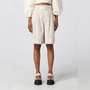 NWT GANNI Belted Suiting Shorts